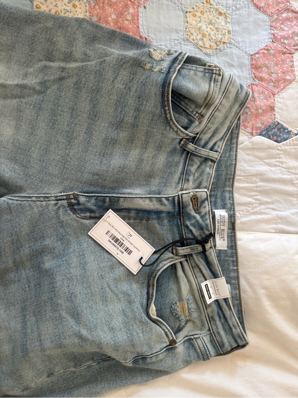 Judy Blue Light Wash High Rise Jeans with Subtle Distressing